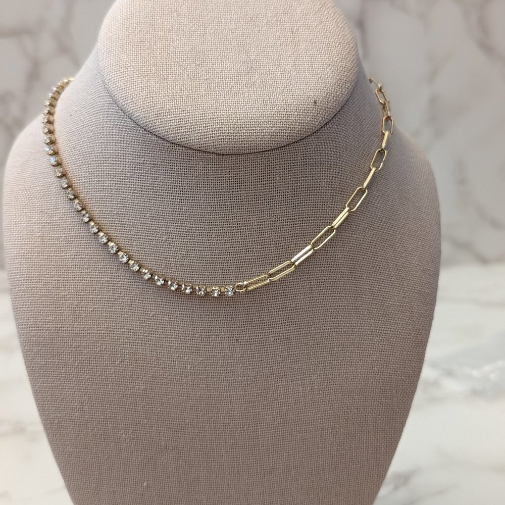 J.Crew Factory Crystal and Gold Layering Necklace - Picture 4 of 8
